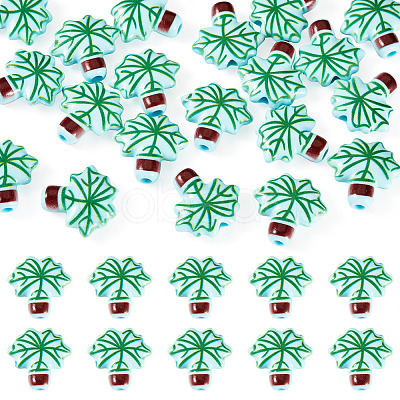 20Pcs Printed Opaque Acrylic Beads OACR-TA0004-73B-1
