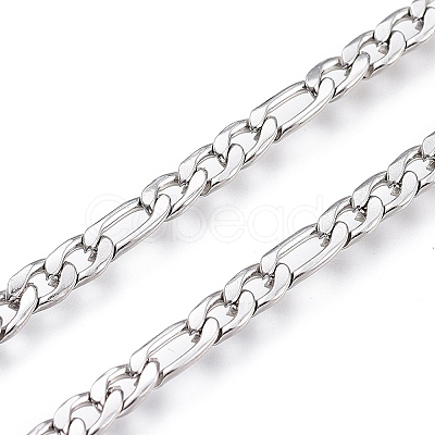Tarnish Resistant 304 Stainless Steel Figaro Chain CHS-M003-12P-B-1