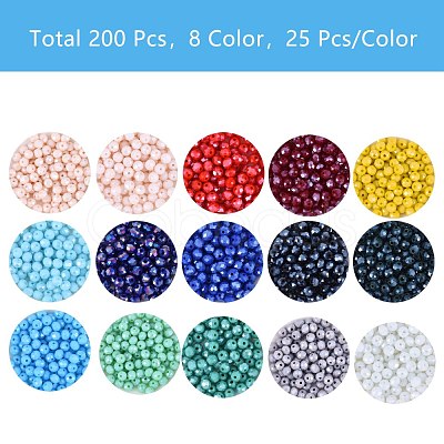 1500Pcs 15 Colors Electroplate Glass Beads Strands EGLA-SZ0001-10-1