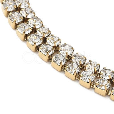 304 Stainless Steel Rhinestone Cup Chain Bracelets BJEW-P376-01G-1