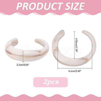 Opaque Acrylic Cuff Bangles for Women BJEW-WH0032-028B-1