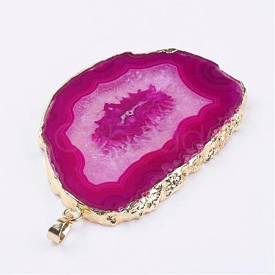 Natural Agate Big Pendants G-P305-E02-G-1