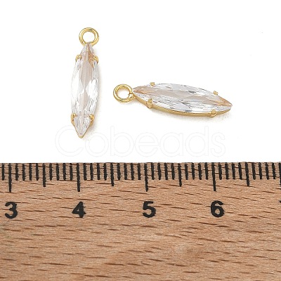 Brass Pave Clear Cubic Zirconia Pendants CU-CBAD360-09G-03-1