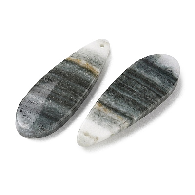 Natural Indian Green Line Jasper Pendants G-Z151-02D-1
