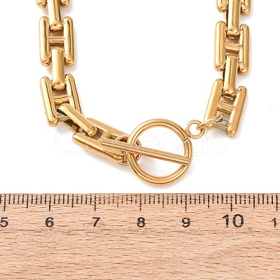 8MM 304 Stainless Steel H Link Chain Necklaces with OT Clasps SA-CBA2D4F-01G-1