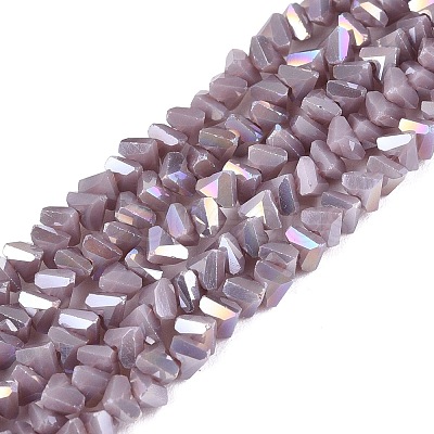 Electroplate Opaque Glass Beads Strands EGLA-Q139-01A-C05-1