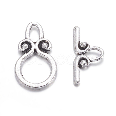 Ring Tibetan Style Alloy Toggle Clasps LS-A1011Y-1