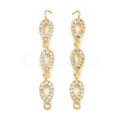 Brass Micro Pave Clear Cubic Zirconia Connector Charms CU-CBAA6E8-12G-1
