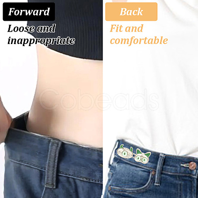 7 Pairs 7 Colors Monster Shape Alloy Adjustable Jean Button Pins AJEW-GO0001-33-1