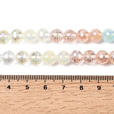 Electroplate Glass Beads Strands EGLA-D300-06-8mm-20-1
