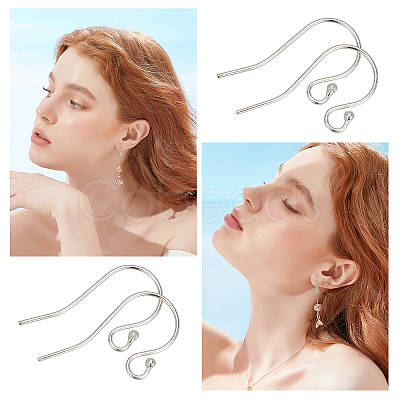 10 Pair 925 Sterling Silver Earring Hooks STER-BBC0001-16-1