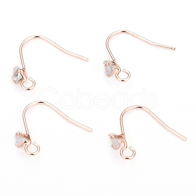 Brass Earring Hooks KK-I681-14RG-1