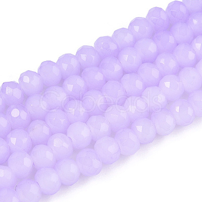 Baking Paint Imitation Jade Glass Bead Strands X-DGLA-A034-J8MM-A50-1