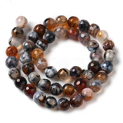 Dyed & Heated Natural Fire Crackle Agate Beads Strands G-P539-B01-15-1