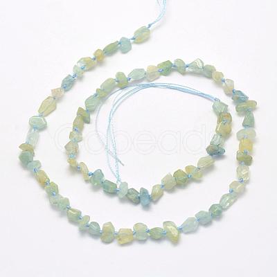 Rough Raw Natural Aquamarine Beads Strands G-K202-33A-1