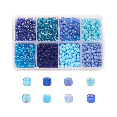 1 Box Mixed 6/0 Glass Seed Beads Round Loose Spacer Beads SEED-X0050-4mm-04-1