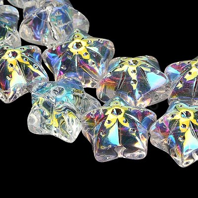 Electroplate Baking Paint Glass Beads Strands X1-EGLA-K061-12A-AB01-1