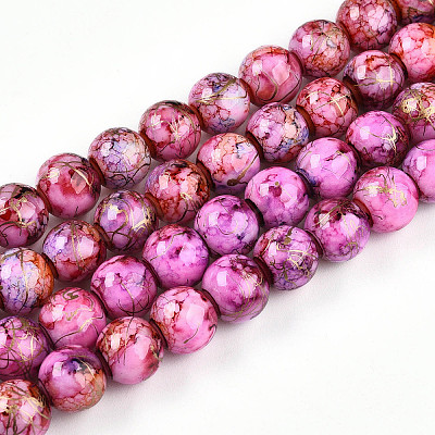 Baking Paint Glass Beads Strands DGLA-N003-10mm-B03-1
