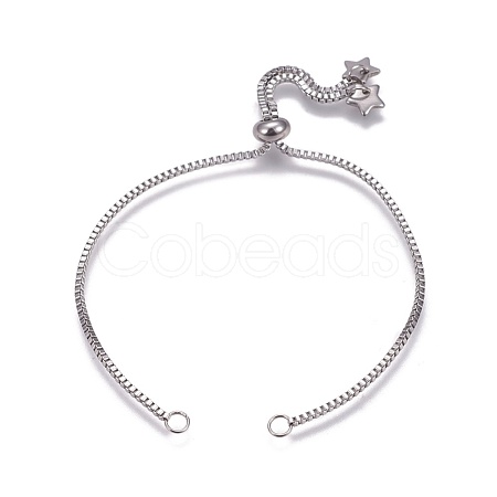 Tarnish Resistant Stainless Steel Slider Bracelet Making AJEW-JB00478-03-1