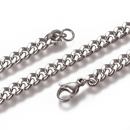 Non-Tarnish Men's Cuban Link Chain Necklaces NJEW-L172-01C-1