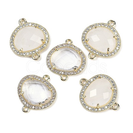 Natural Quartz Crystal Faceted Oval Links G-B126-01G-08-1