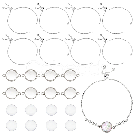 DIY Blank Dome Link Slider Bracelet Making Kit DIY-NB0008-12-1
