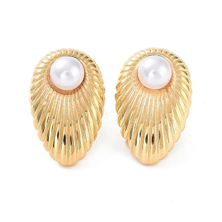 304 Stainless Steel Teardrop Stud Earrings EJEW-H115-33G-1