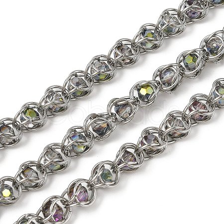 304 Stainless Steel Glass Link Chains CHS-L029-10P-03-1