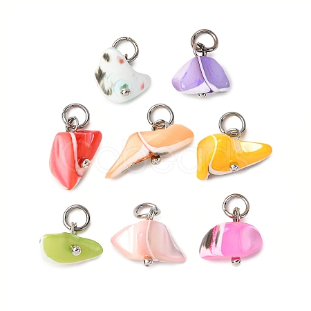 Dyed Natural Trochid Shell/Trochus Shell Pendants PALLOY-JF04484-02-1