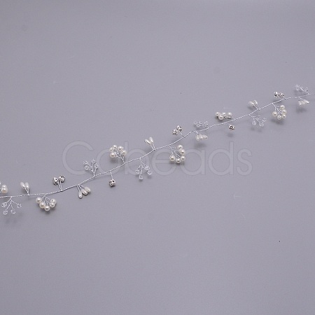Handmade ABS Pearl Beads Hair Band OHAR-WH0019-06B-1