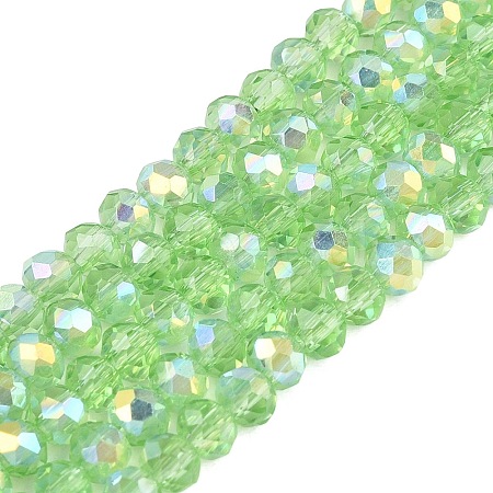 AB Color Plated Transparent Glass Rondelle Beads Strands EGLA-T029-4mm-10L-1