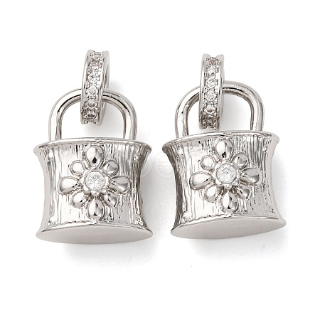 Brass Micro Pave Cubic Zirconia Pendants KK-A279-23P-1