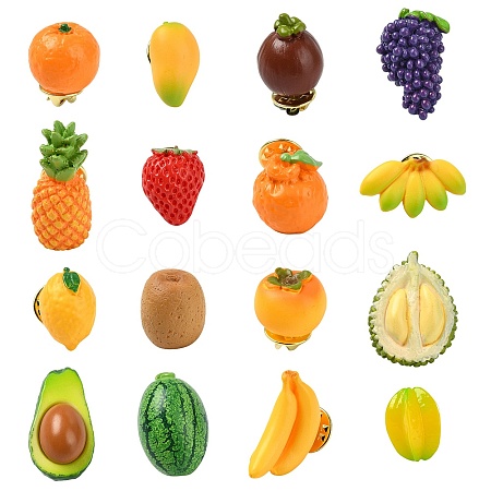 16Pcs 16 Styles Resin Alloy Lapel Pin Backs for Backpack Clothes JEWB-CJ0001-59-1