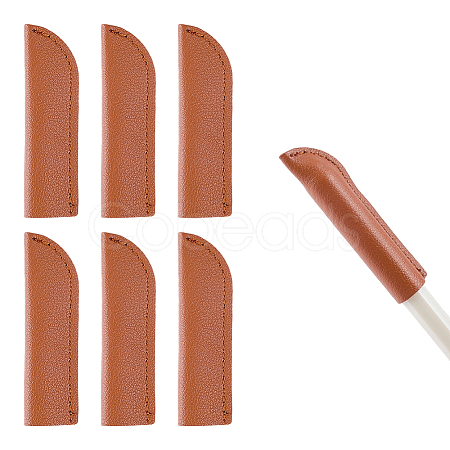 6Pcs PU Leather Pen Tip Protective Case AJEW-CL0002-24A-1