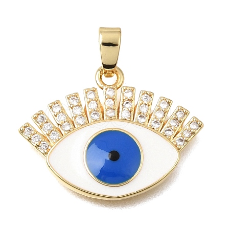 Brass Micro Pave Clear Cubic Zirconia Pendants KK-C263-22I-G-1