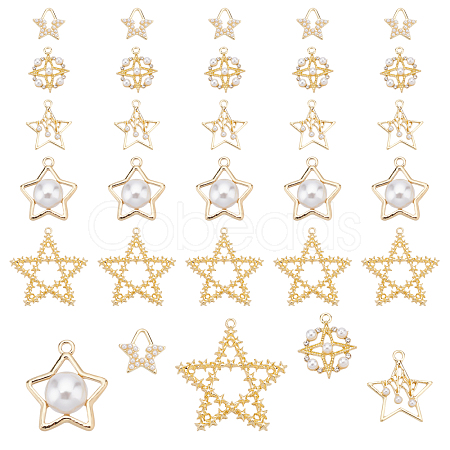 PandaHall Elite 40Pcs 5 Style Alloy Pendants FIND-PH0004-11-1