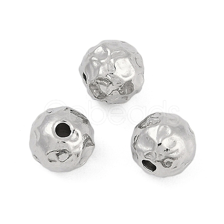Anti-Tarnish Textured 316 Surgical Stainless Steel Beads STAS-M106-01E-P-1
