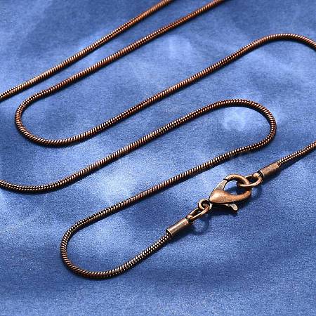 Brass Round Snake Chain Necklaces X-KK-F763-07R-1
