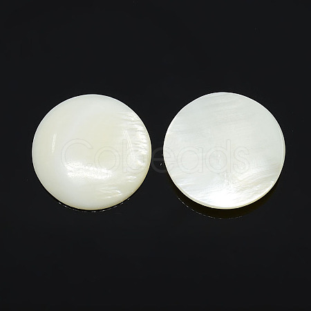 Half Round/Dome Freshwater Shell Cabochon PBB236Y-10mm-1