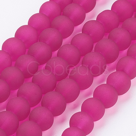 Baking Paint Transparent Glass Bead Strands GLAA-S031-6mm-39-1