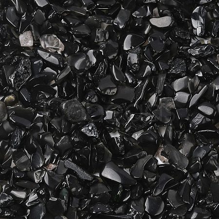 Natural Obsidian Chip Beads G-L453-08-1