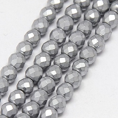 Electroplate Non-magnetic Synthetic Hematite Beads Strands G-J169C-3mm-07-1