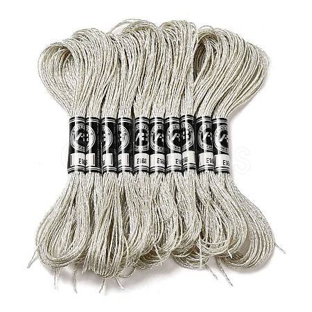 10 Skeins 12-Ply Metallic Polyester Embroidery Floss OCOR-Q057-A02-1