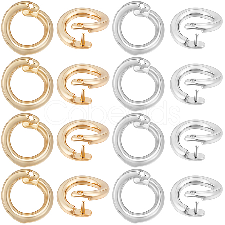 30Pcs 2 Colors Brass Snap Clasps KK-BBC0021-51-1