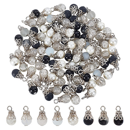 100Pcs Glass Pendants PALLOY-HY00103-1