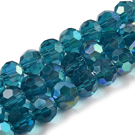 Electroplate Transparent Glass Beads Strands EGLA-A035-T10mm-L12-1