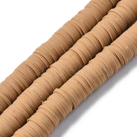 Flat Round Handmade Polymer Clay Beads CLAY-R067-10mm-37-1
