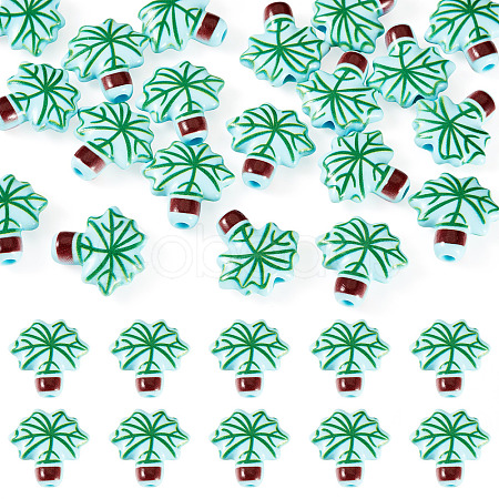 20Pcs Printed Opaque Acrylic Beads OACR-TA0004-73B-1