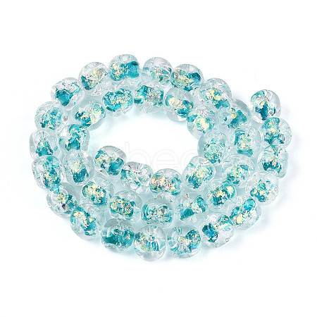 Handmade Foil Lampwork Beads Strands FOIL-T008-04C-1