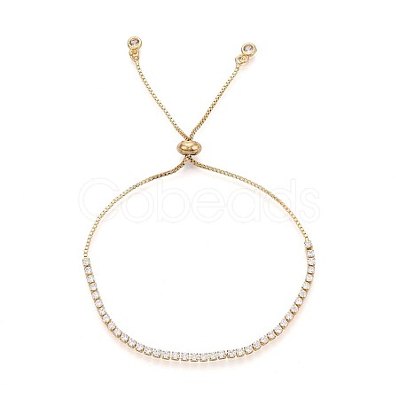 Cubic Zirconia Tennis Bracelet BJEW-T020-03B-02G-1